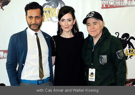 Adrienne Wilkinson with Cas Anvar and Walter Koenig at Nobility premiere