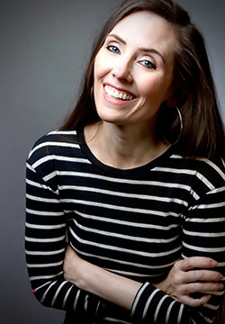 Adrienne Wilkinson Shawn Keehne smile black and white striped shirt